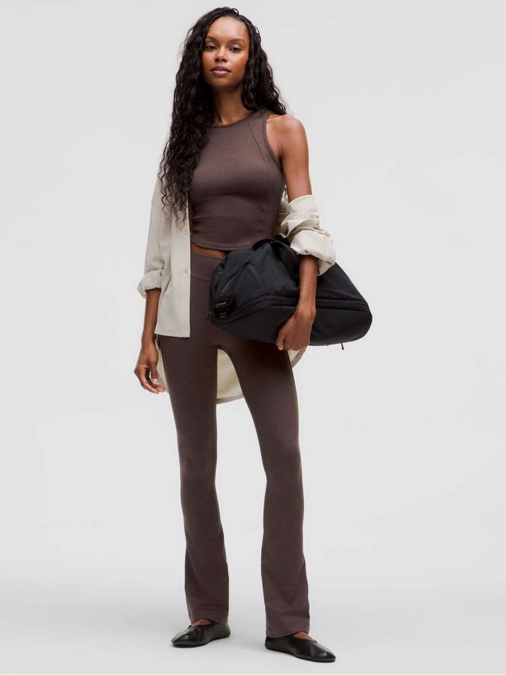 Lululemon Soft Sueded Split-Hem High-Rise Mini-Flare Pant - Expresso